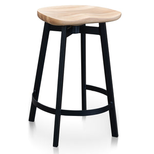 Davies Bar Stool - Natural, Matte Black Frame - Boho Bliss
