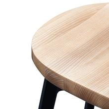 Load image into Gallery viewer, Davies Bar Stool - Natural, Matte Black Frame - Boho Bliss