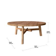 Load image into Gallery viewer, Denmark Round Coffee Table - Boho Bliss