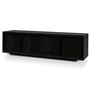Ebony Entertainment Unit 1.8m - Textured Black - Boho Bliss