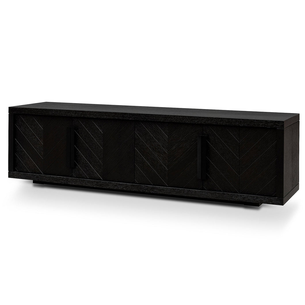 Ebony Entertainment Unit 1.8m - Textured Black - Boho Bliss
