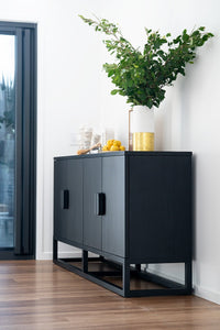 Eden Sideboard - 4 Door - Black - Boho Bliss