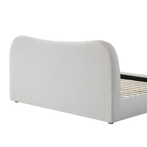 Elowen King Bed - Cream White Boucle - Boho Bliss