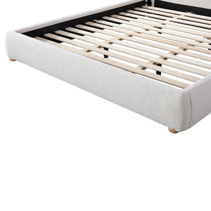 Elowen King Bed - Cream White Boucle - Boho Bliss