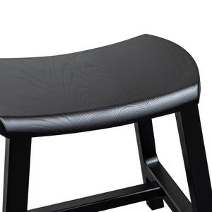 Elwood Wooden Dinner Stool 45cm - Black - Boho Bliss