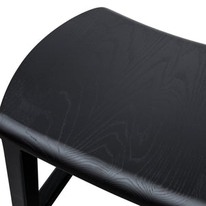 Elwood Wooden Dinner Stool 45cm - Black - Boho Bliss