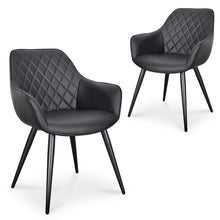 Load image into Gallery viewer, Entwine Dining Chairs (Set of 2) - Black PU - Boho Bliss