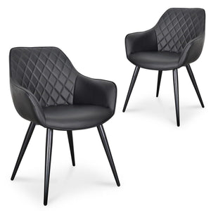 Entwine Dining Chairs (Set of 2) - Black PU - Boho Bliss