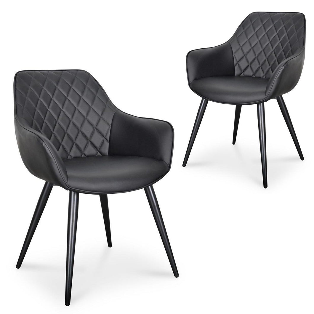 Entwine Dining Chairs (Set of 2) - Black PU - Boho Bliss