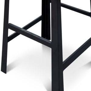 Fina Bar Stool - Rustic Brown, Black Frame - Boho Bliss