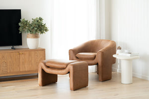 Freja Ottoman - Cognac - Boho Bliss