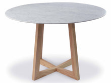 Load image into Gallery viewer, Galu Round Dining Table 1.15m - Marble Top/Natural - Boho Bliss