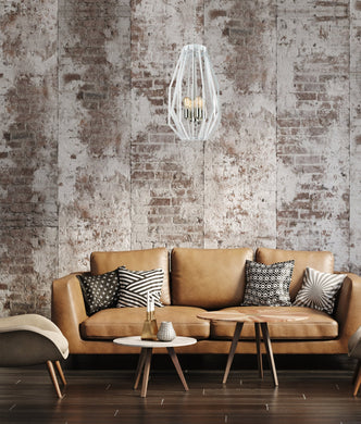 Gamma Narrow Angular Cage Pendant Light - White - Boho Bliss