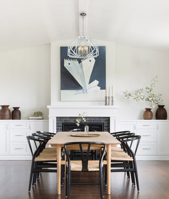 Gamma Wide Angular Cage Pendant Light - White - Boho Bliss