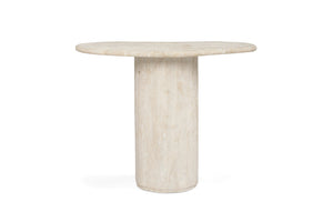 Geo Travertine Organic Side Table - 58cm - Boho Bliss