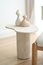 Load image into Gallery viewer, Geo Travertine Organic Side Table - 58cm - Boho Bliss