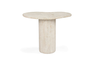 Geo Travertine Organic Side Table - 58cm - Boho Bliss