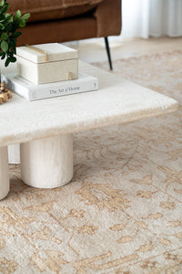 Geo Travertine Square Coffee Table - 100cm - Boho Bliss