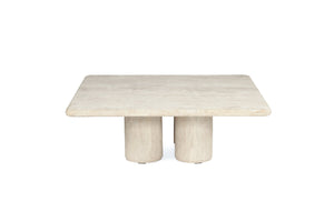 Geo Travertine Square Coffee Table - 100cm - Boho Bliss