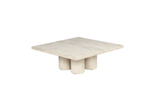 Geo Travertine Square Coffee Table - 100cm - Boho Bliss