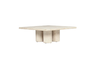 Geo Travertine Square Coffee Table - 100cm - Boho Bliss