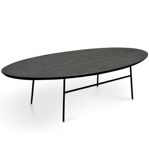 Gnarly Coffee Table 117.5cm - Black Ash Veneer, Black Frame - Boho Bliss