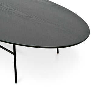 Gnarly Coffee Table 117.5cm - Black Ash Veneer, Black Frame - Boho Bliss