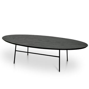 Gnarly Coffee Table 117.5cm - Black Ash Veneer, Black Frame - Boho Bliss