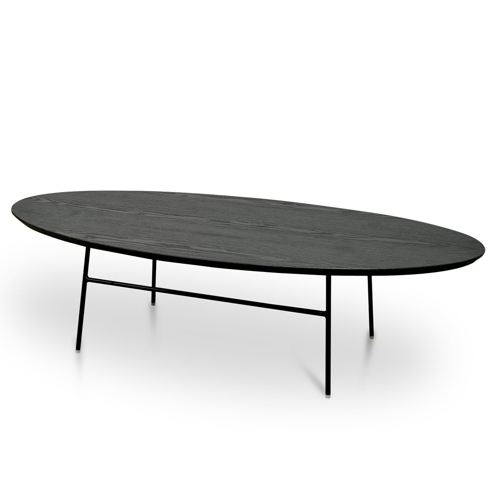 Gnarly Coffee Table 117.5cm - Black Ash Veneer, Black Frame - Boho Bliss