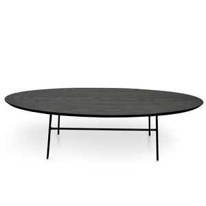 Gnarly Coffee Table 117.5cm - Black Ash Veneer, Black Frame - Boho Bliss