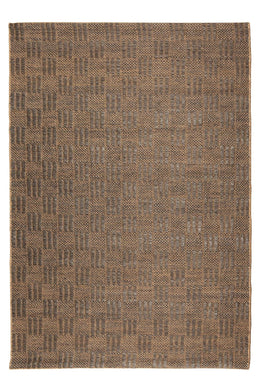 Grid Natural Rug 276x365 - Ink - Boho Bliss