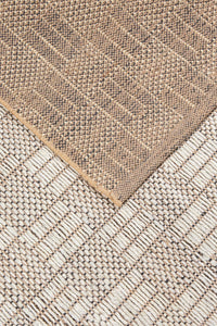 Grid Natural Rug 365x457 - Stone - Boho Bliss