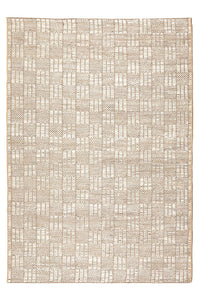 Grid Natural Rug 365x457 - Stone - Boho Bliss
