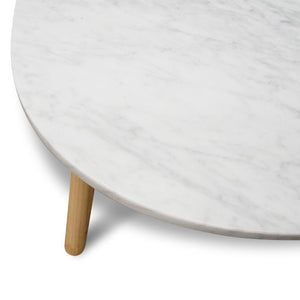 Hamiltion Marble Coffee Table 110cm - Natural Base - Boho Bliss