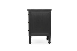 Hamilton 3 Drawer Bedside Table 57cm - Black - Boho Bliss