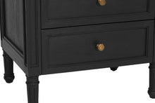 Load image into Gallery viewer, Hamilton 3 Drawer Bedside Table 57cm - Black - Boho Bliss