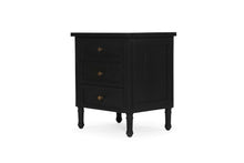 Load image into Gallery viewer, Hamilton 3 Drawer Bedside Table 57cm - Black - Boho Bliss