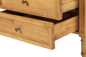 Hamilton 3 Drawer Bedside Table 70cm - Weathered Oak - Boho Bliss