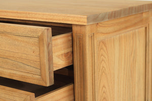 Hamilton 3 Drawer Bedside Table 70cm - Weathered Oak - Boho Bliss