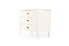 Load image into Gallery viewer, Hamilton 3 Drawer Bedside Table 70cm - White - Boho Bliss