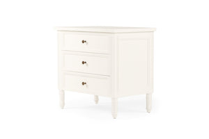 Hamilton 3 Drawer Bedside Table 70cm - White - Boho Bliss