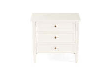 Load image into Gallery viewer, Hamilton 3 Drawer Bedside Table 70cm - White - Boho Bliss