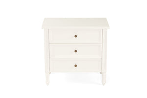 Hamilton 3 Drawer Bedside Table 70cm - White - Boho Bliss