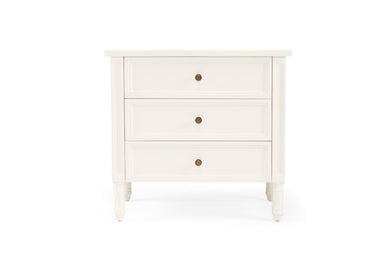 Hamilton 3 Drawer Bedside Table 70cm - White - Boho Bliss