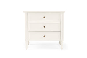 Hamilton 3 Drawer Bedside Table 70cm - White - Boho Bliss