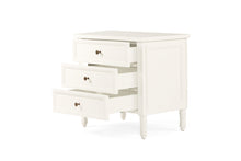 Load image into Gallery viewer, Hamilton 3 Drawer Bedside Table 70cm - White - Boho Bliss