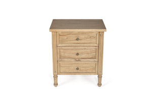 Hamilton Bedside Table - 3 Drawer Natural - Boho Bliss