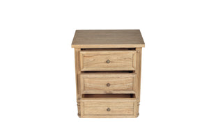 Hamilton Bedside Table - 3 Drawer Natural - Boho Bliss