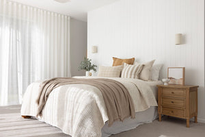 Hamilton Bedside Table - 3 Drawer Natural - Boho Bliss