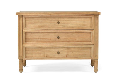 Hamilton Bedside Table - 3 Drawer Natural - Wide - Boho Bliss